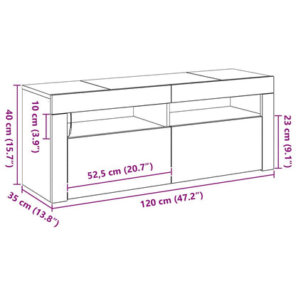 TV-Schränk 120 x 35 x 40 cm Schwarz Eichen-Optik Holzwerkstoff