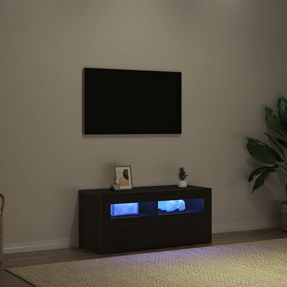 TV-Schränk 90 x 35 x 40 cm Schwarz Eichen-Optik Holzwerkstoff