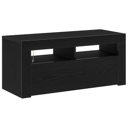 TV-Schränk 90 x 35 x 40 cm Schwarz Eichen-Optik Holzwerkstoff
