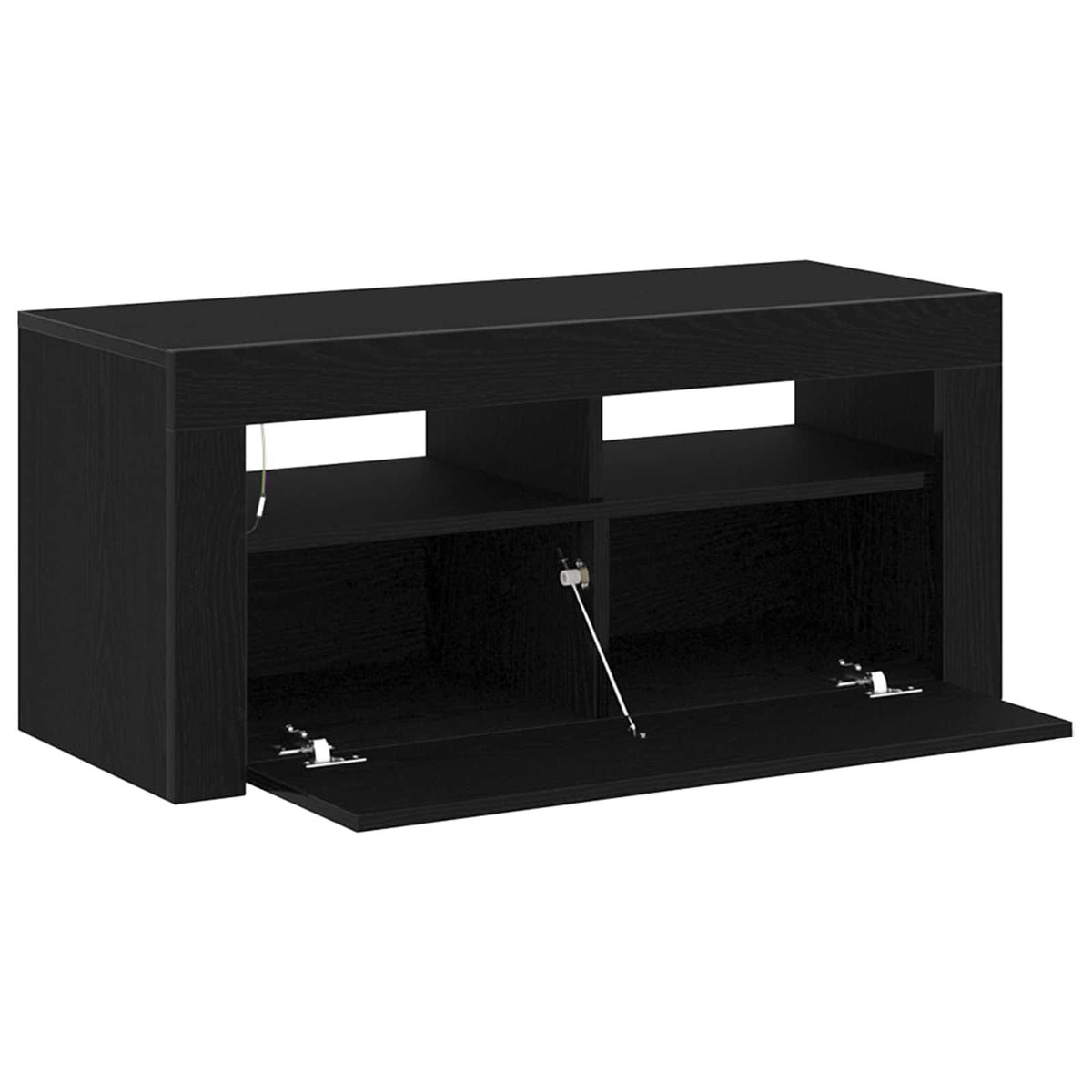 TV-Schränk 90 x 35 x 40 cm Schwarz Eichen-Optik Holzwerkstoff