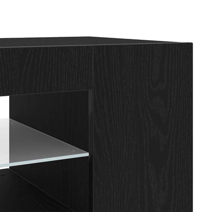 TV-Schränk 135 x 39 x 30 cm Schwarz Eichen-Optik Holzwerkstoff