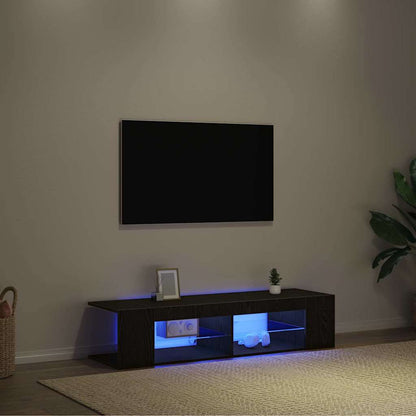 TV-Schränk 135 x 39 x 30 cm Schwarz Eichen-Optik Holzwerkstoff