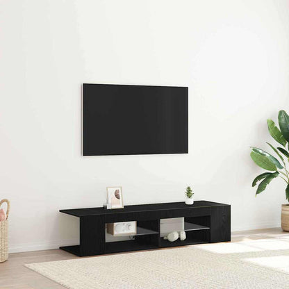 TV-Schränk 135 x 39 x 30 cm Schwarz Eichen-Optik Holzwerkstoff