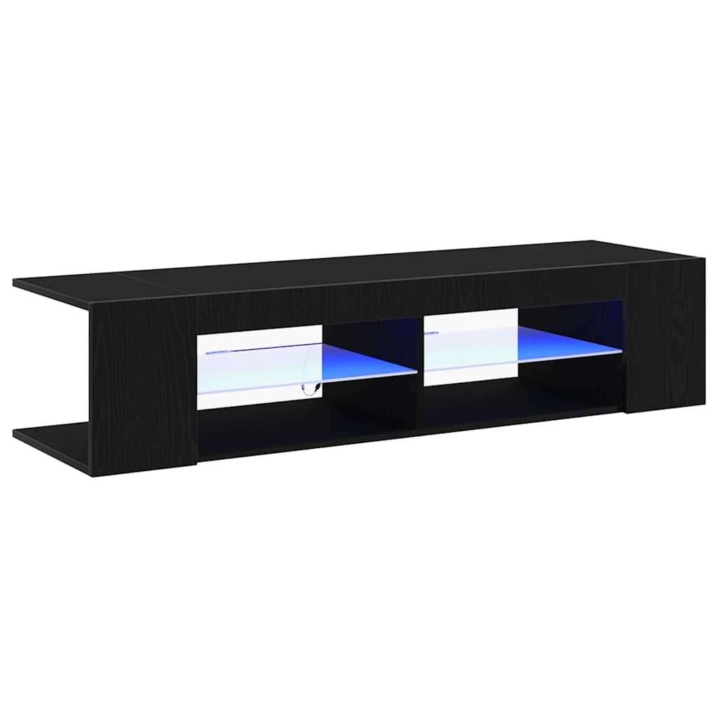 TV-Schränk 135 x 39 x 30 cm Schwarz Eichen-Optik Holzwerkstoff