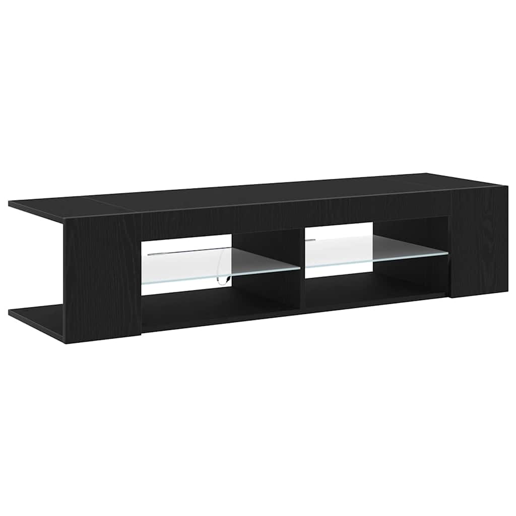 TV-Schränk 135 x 39 x 30 cm Schwarz Eichen-Optik Holzwerkstoff