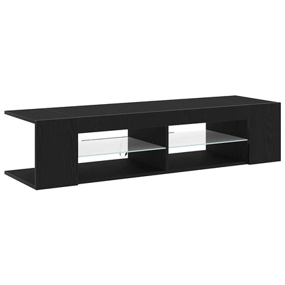 TV-Schränk 135 x 39 x 30 cm Schwarz Eichen-Optik Holzwerkstoff