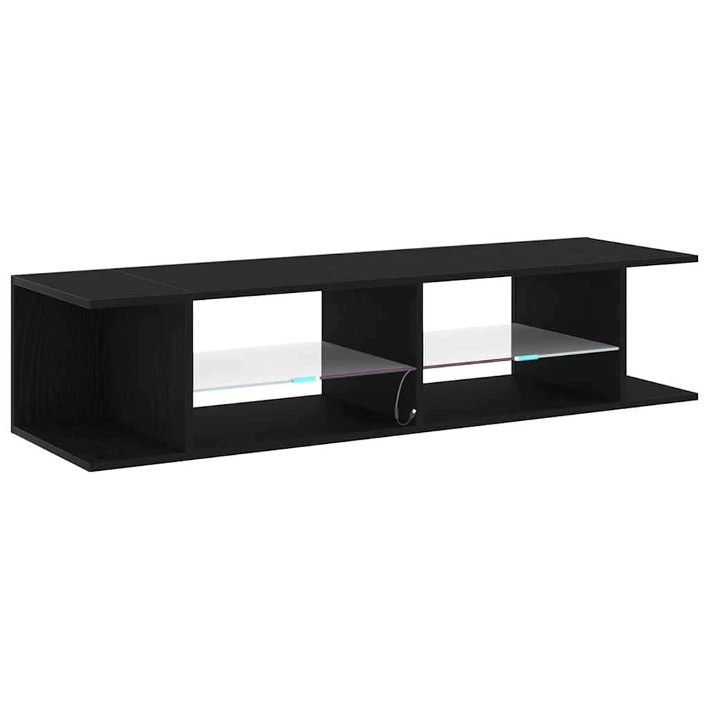 TV-Schränk 135 x 39 x 30 cm Schwarz Eichen-Optik Holzwerkstoff