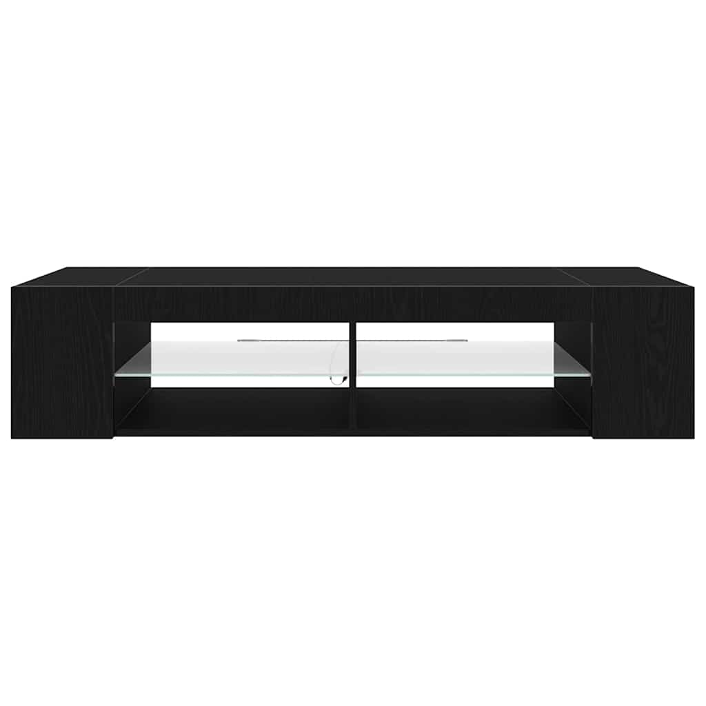 TV-Schränk 135 x 39 x 30 cm Schwarz Eichen-Optik Holzwerkstoff