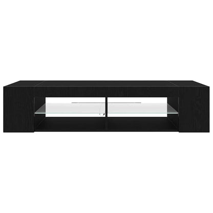 TV-Schränk 135 x 39 x 30 cm Schwarz Eichen-Optik Holzwerkstoff
