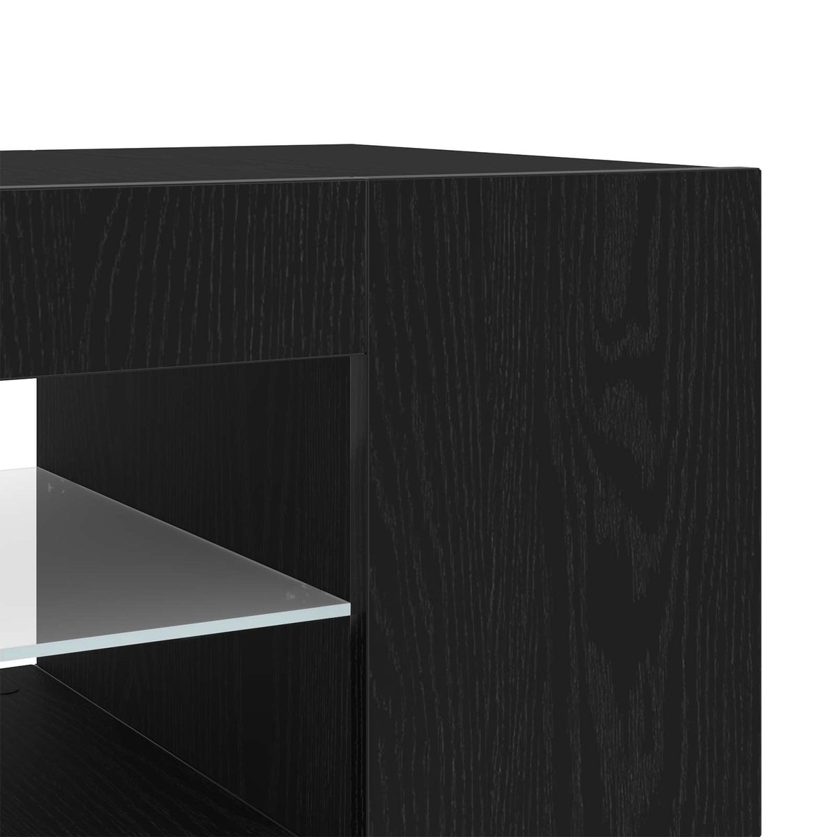 TV-Schränk 90 x 39 x 30 cm Schwarz Eichen-Optik Holzwerkstoff