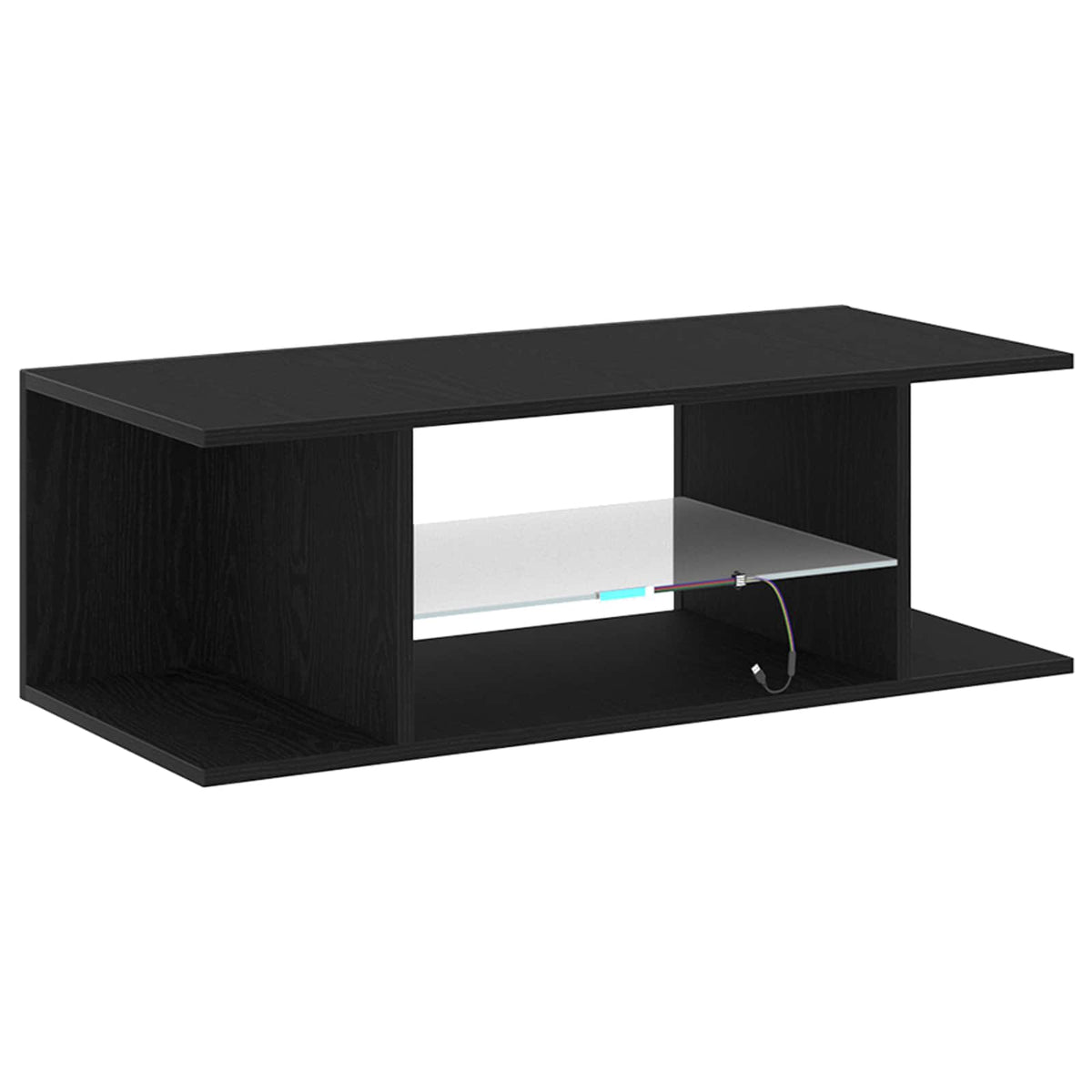 TV-Schränk 90 x 39 x 30 cm Schwarz Eichen-Optik Holzwerkstoff