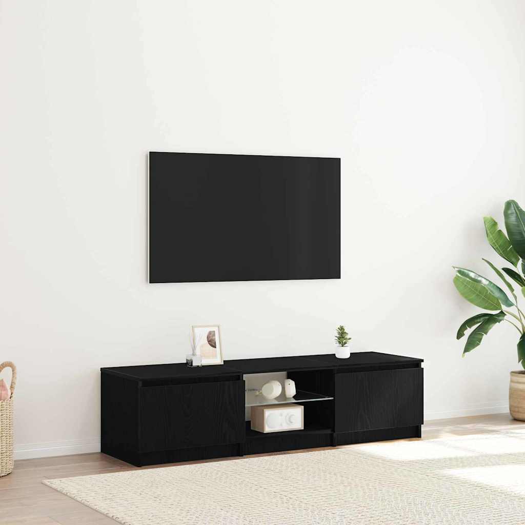 TV-Schränk 140 x 38,5 x 36 cm Schwarz Eichen-Optik