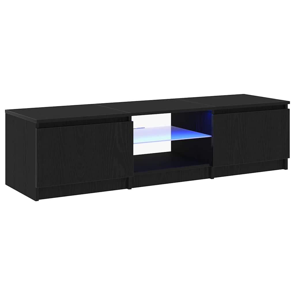 TV-Schränk 140 x 38,5 x 36 cm Schwarz Eichen-Optik