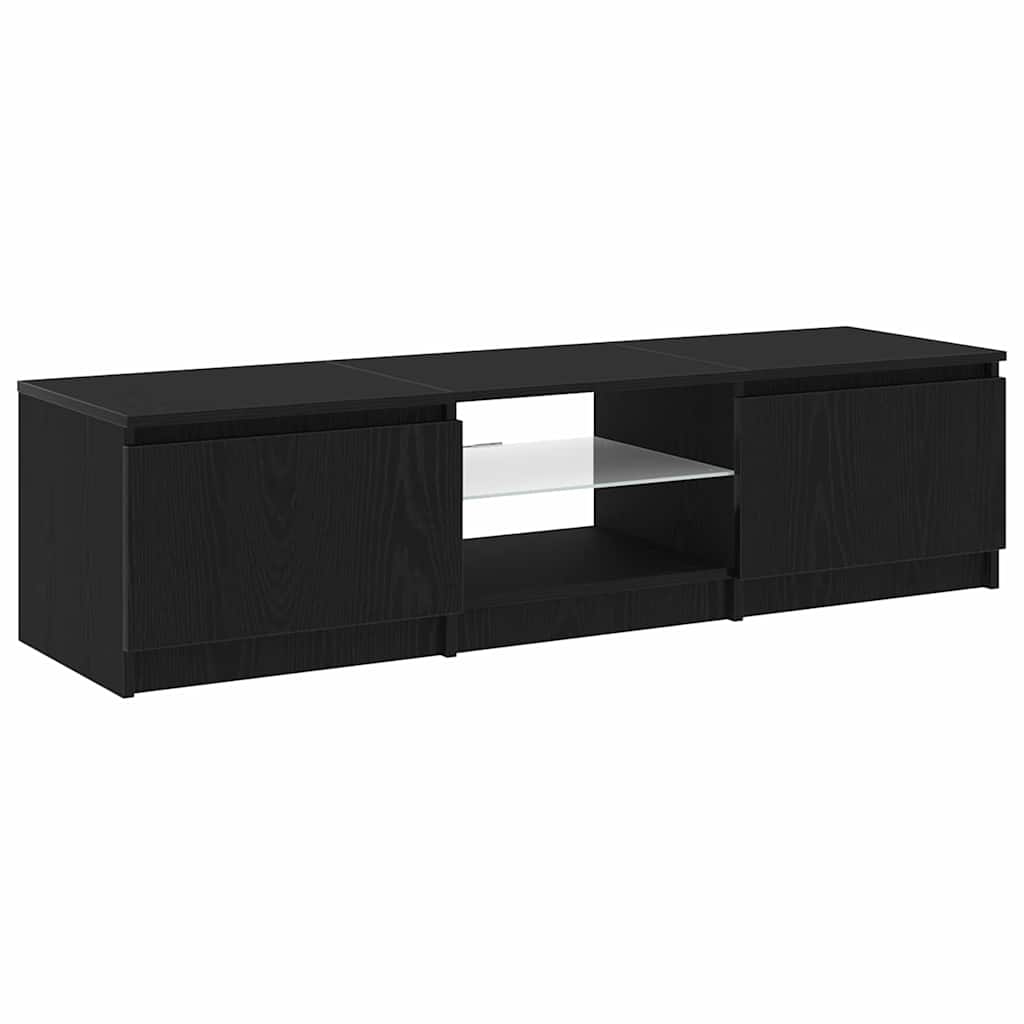 TV-Schränk 140 x 38,5 x 36 cm Schwarz Eichen-Optik