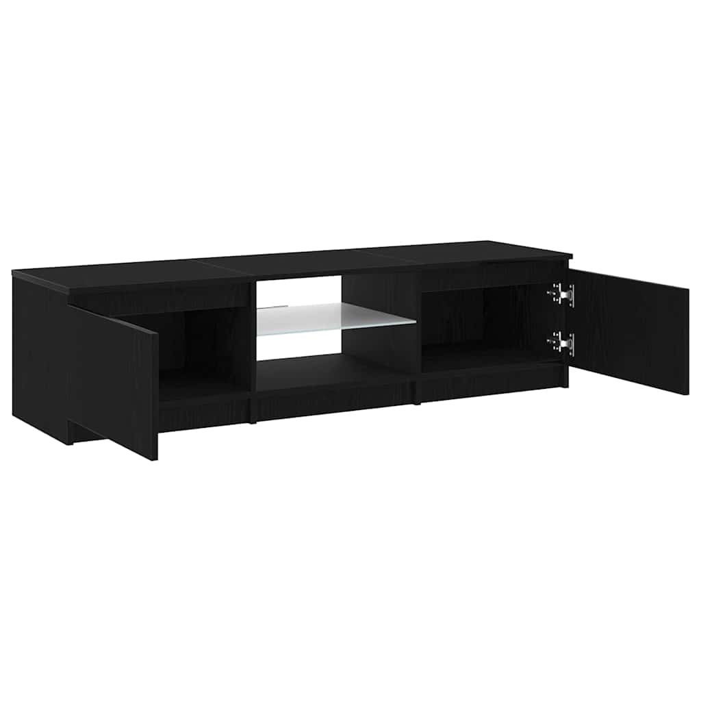 TV-Schränk 140 x 38,5 x 36 cm Schwarz Eichen-Optik