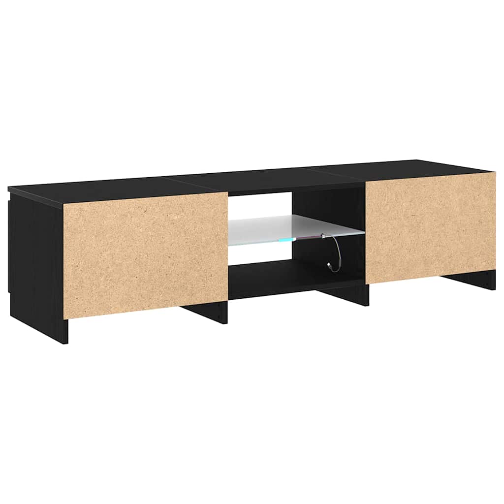 TV-Schränk 140 x 38,5 x 36 cm Schwarz Eichen-Optik