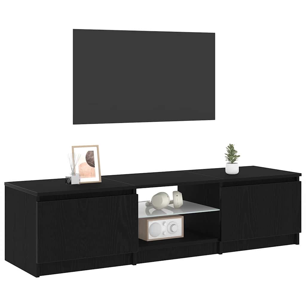 TV-Schränk 140 x 38,5 x 36 cm Schwarz Eichen-Optik