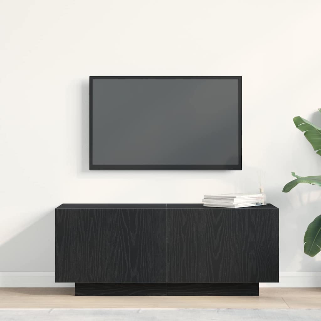 TV-Schränk 100 x 35 x 40 cm Schwarz Eichen-Optik Holzwerkstoff