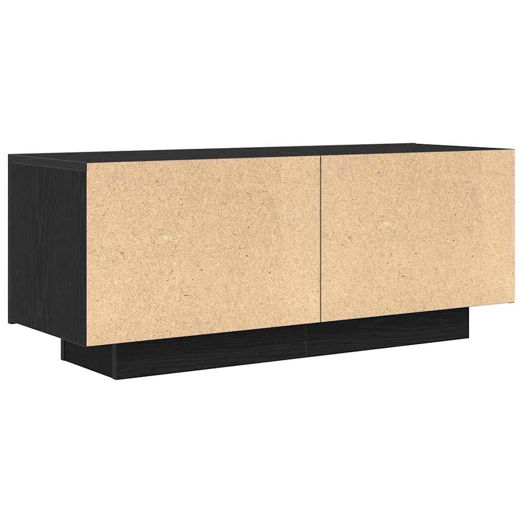 TV-Schränk 100 x 35 x 40 cm Schwarz Eichen-Optik Holzwerkstoff