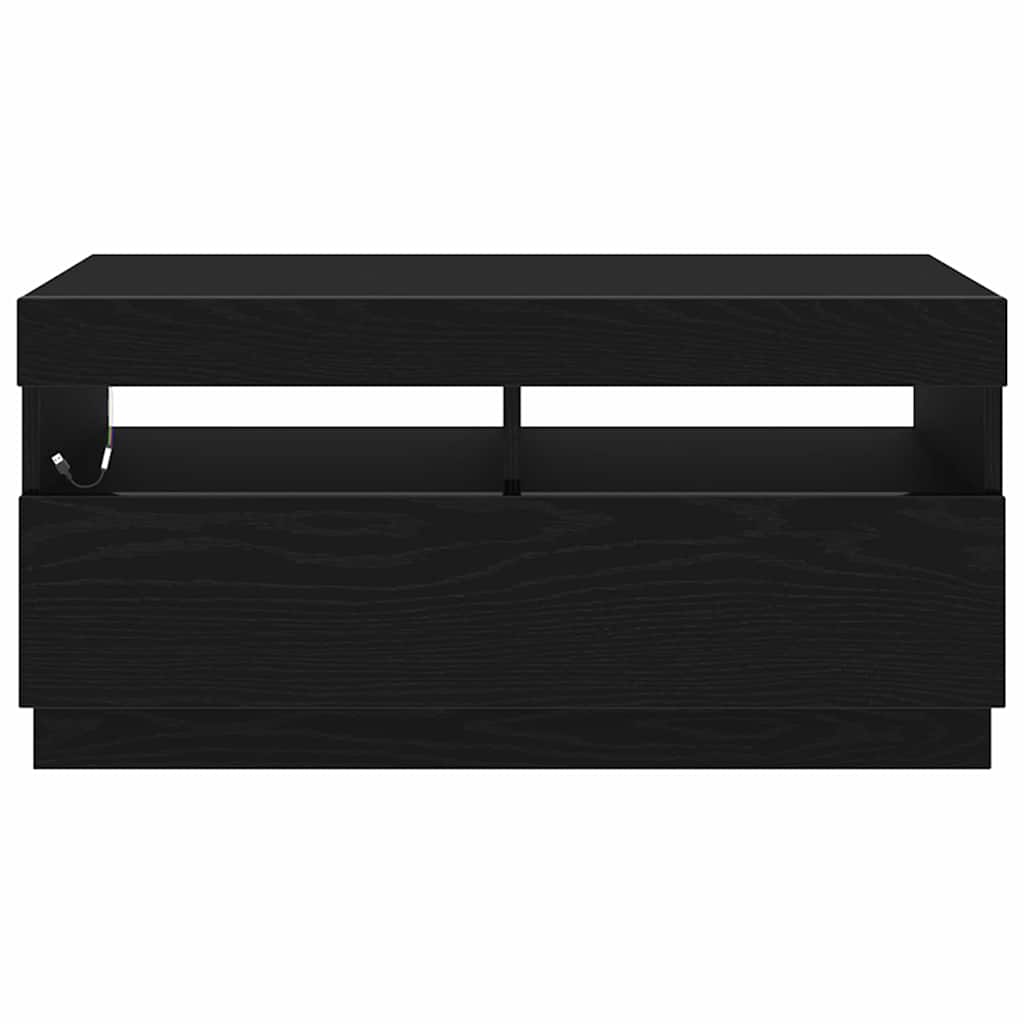 TV-Schränk 80 x 35 x 40 cm Schwarz Eichen-Optik Holzwerkstoff