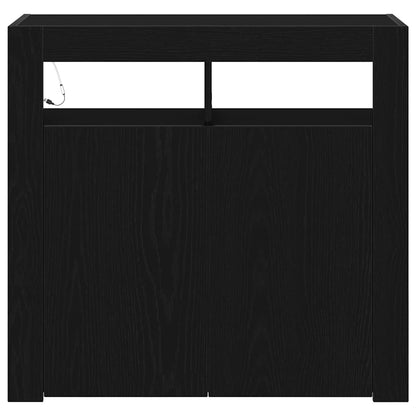 Sideboard Schwarz Eichen-Optik 80 x 35 x 75 cm Holzwerkstoff