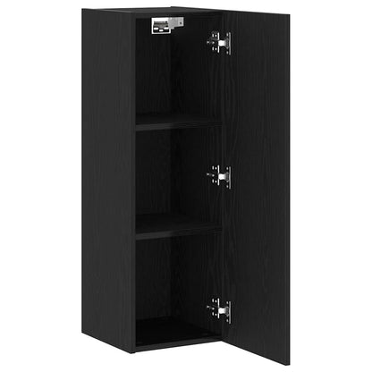 Wand-TV-Schrank 30,5 x 30 x 90 cm Schwarz Eichen-Optik