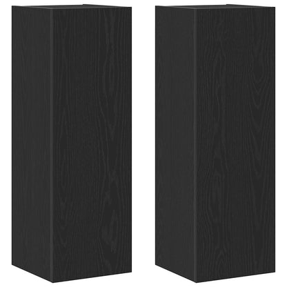 Wand-TV-Schrank 2 stk. Schwarz Eichen-Optik Holzwerkstoff