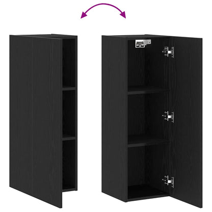 Wand-TV-Schrank 2 stk. Schwarz Eichen-Optik Holzwerkstoff