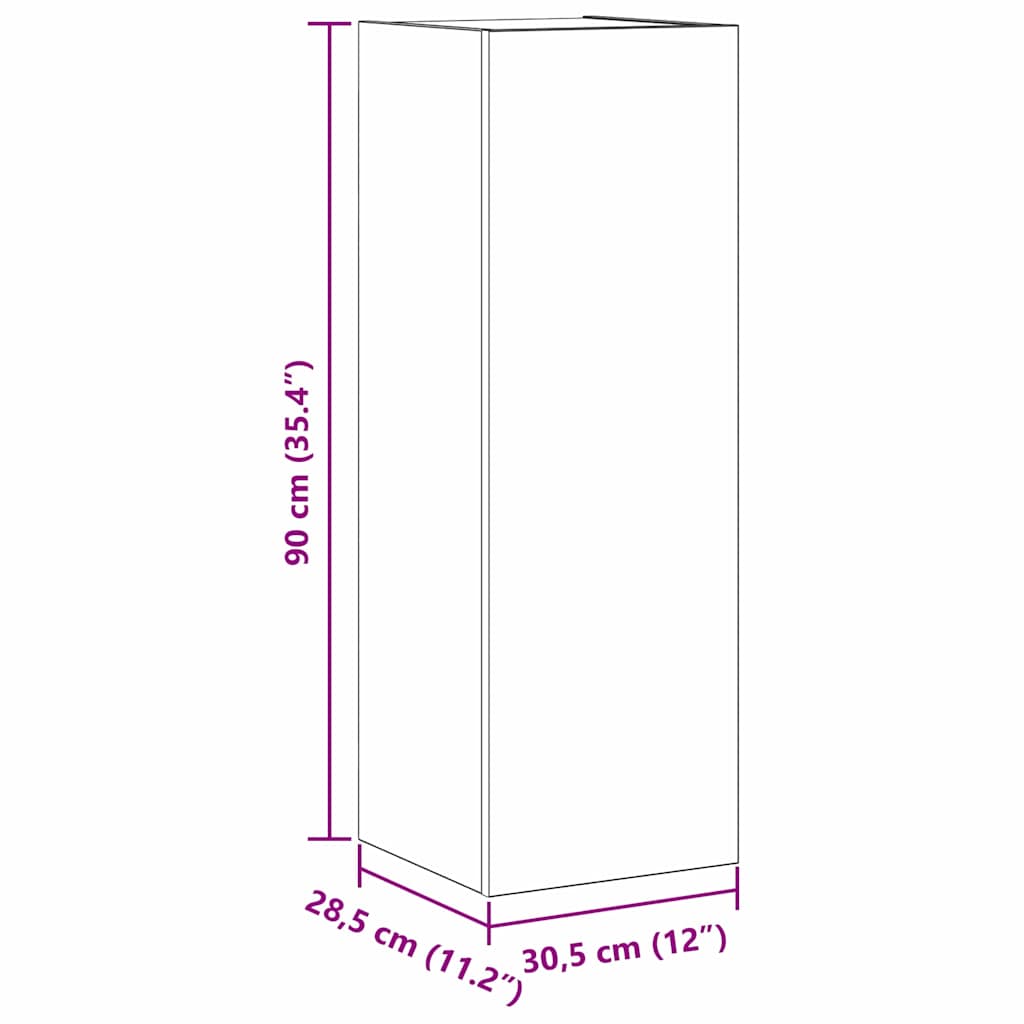 Wand-TV-Schrank 2 stk. Schwarz Eichen-Optik Holzwerkstoff