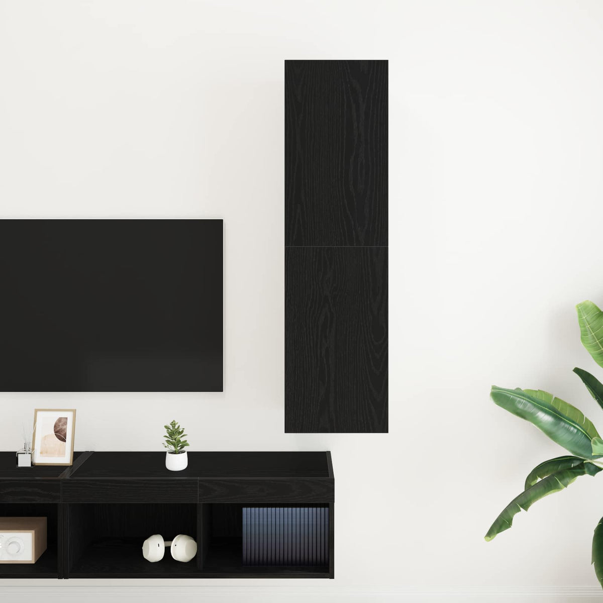 Wand-TV-Schrank 30,5 x 30 x 110 cm Schwarz Eichen-Optik