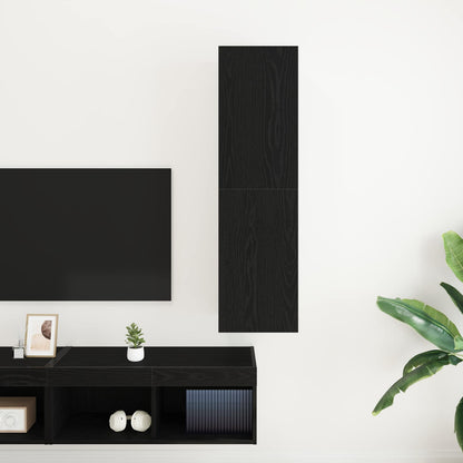 Wand-TV-Schrank 30,5 x 30 x 110 cm Schwarz Eichen-Optik
