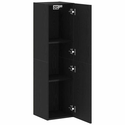 Wand-TV-Schrank 30,5 x 30 x 110 cm Schwarz Eichen-Optik