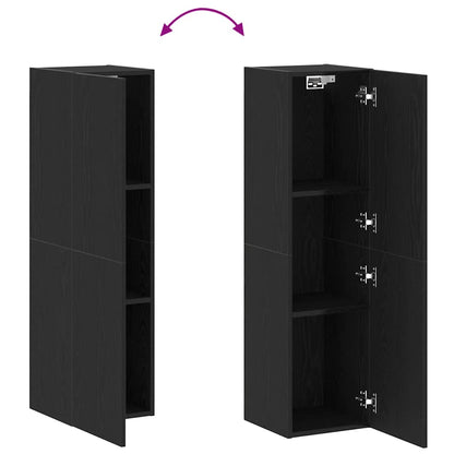Wand-TV-Schrank 30,5 x 30 x 110 cm Schwarz Eichen-Optik