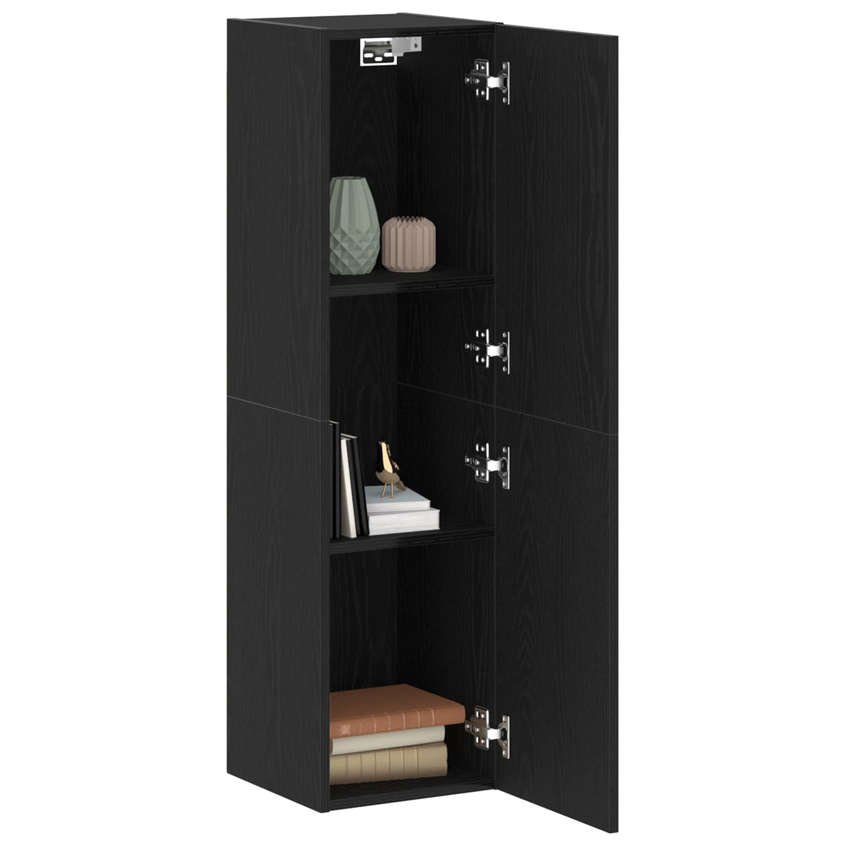 Wand-TV-Schrank 30,5 x 30 x 110 cm Schwarz Eichen-Optik