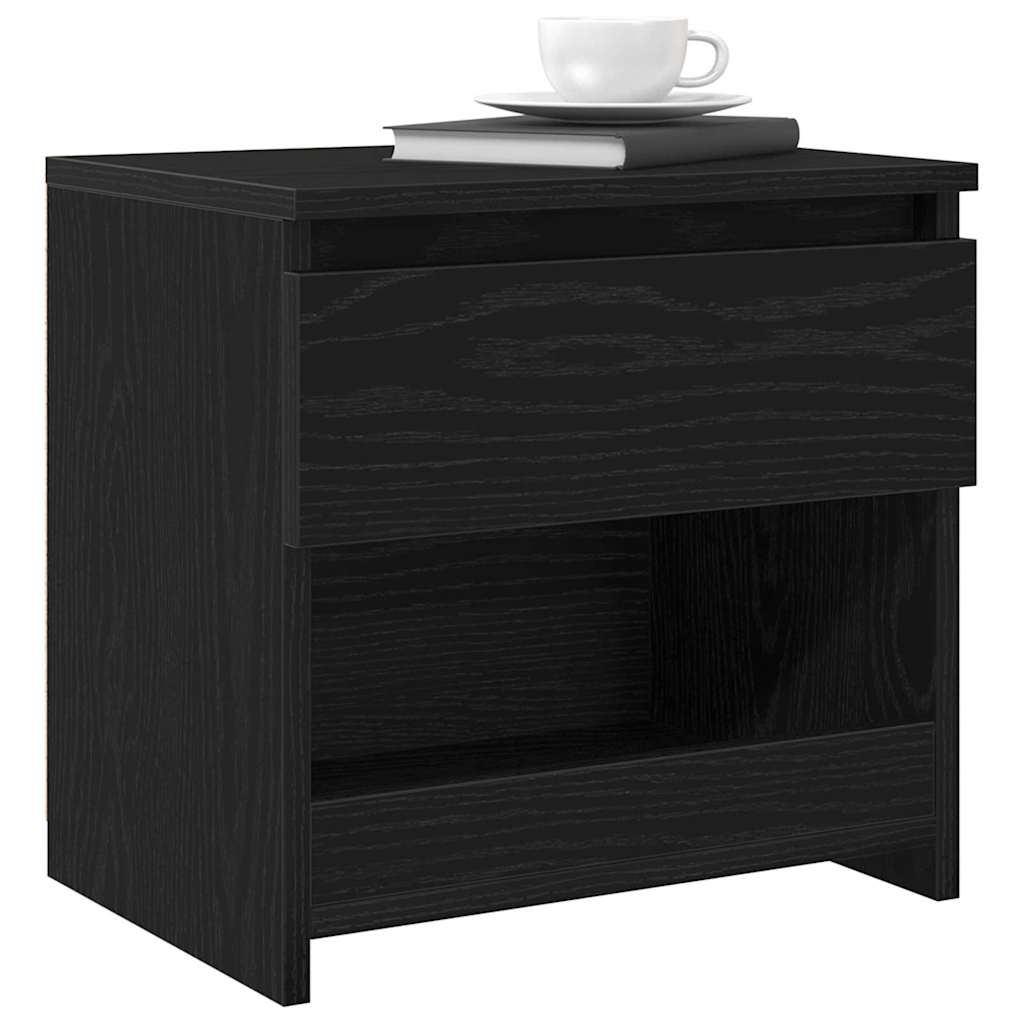 Nachttisch Schwarz Eichen-Optik 40 x 30 x 39 cm Holzwerkstoff