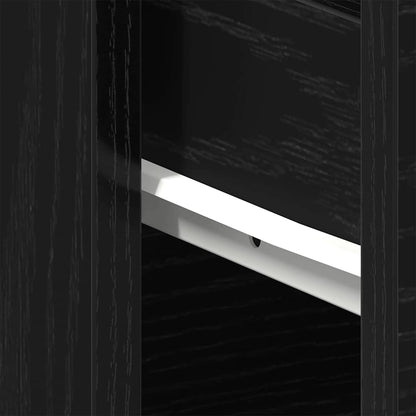 Nachttisch 2 Stk. Schwarz Eichen-Optik 40 x 30 x 39 cm