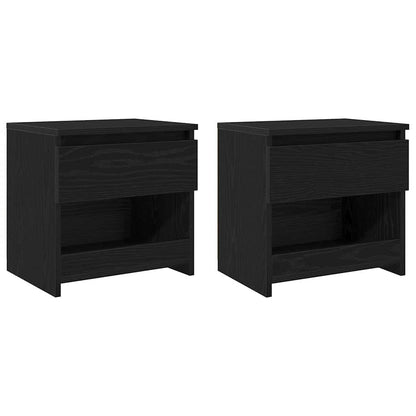Nachttisch 2 Stk. Schwarz Eichen-Optik 40 x 30 x 39 cm