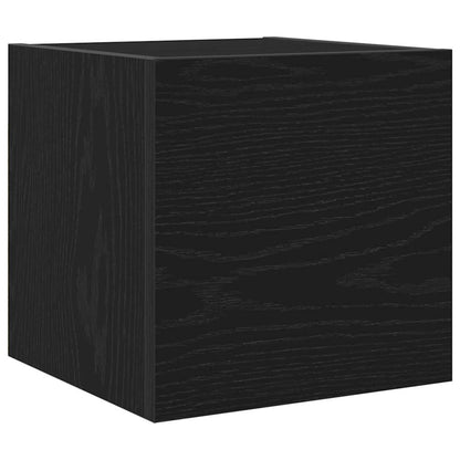 Wandmontiertes TV-Regal 30,5 x 30 x 30 cm Schwarz Eichen-Optik