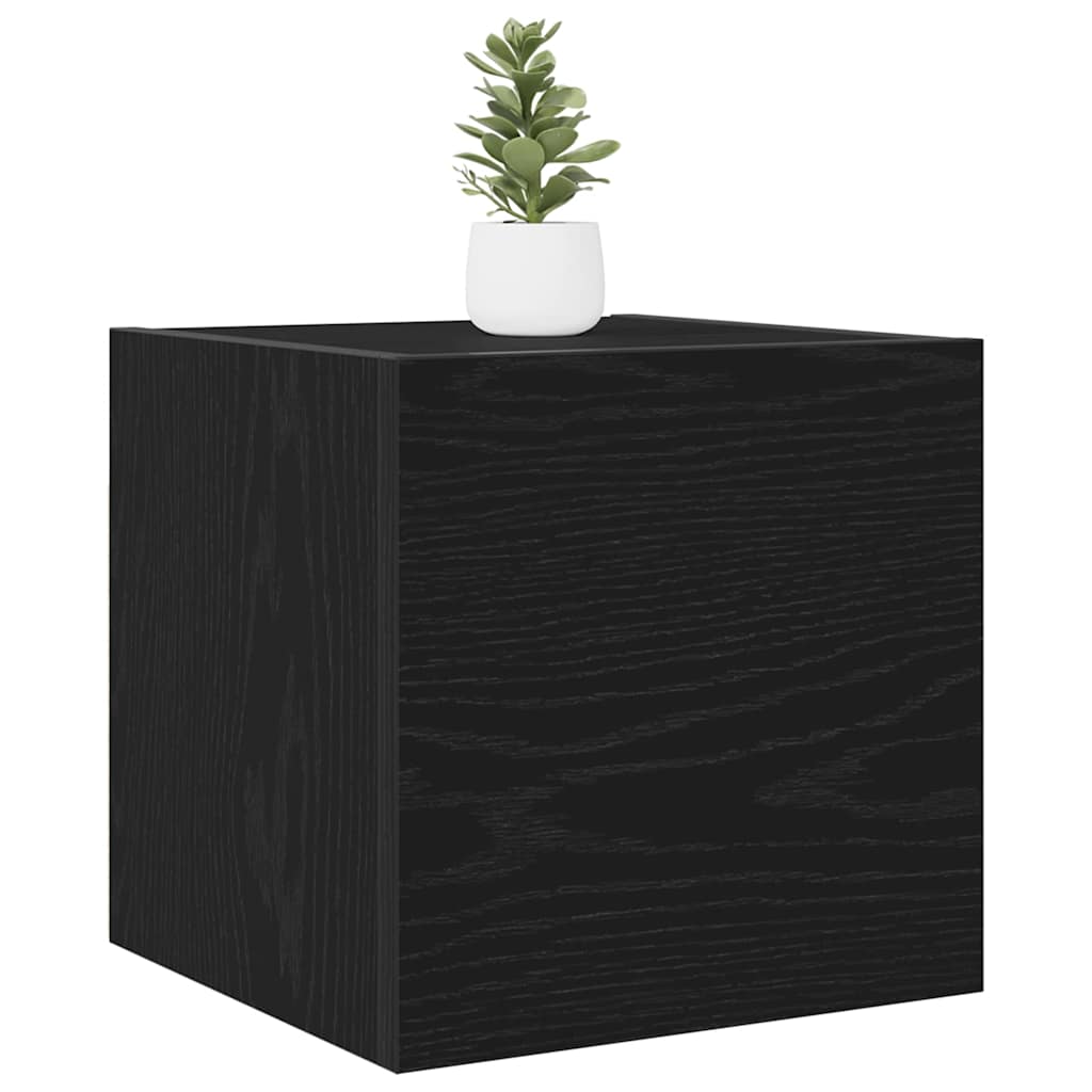Wandmontiertes TV-Regal 30,5 x 30 x 30 cm Schwarz Eichen-Optik