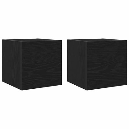 Wandmontiertes TV-Regal 2 stk. Schwarz Eichen-Optik