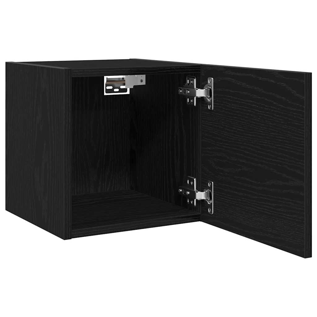 Wandmontiertes TV-Regal 2 stk. Schwarz Eichen-Optik