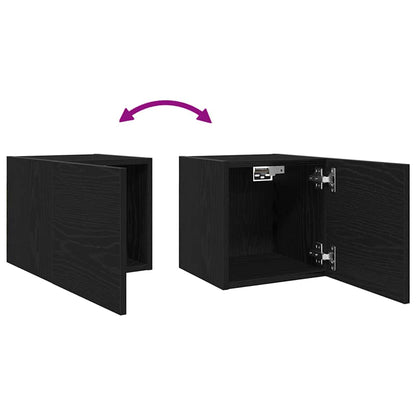 Wandmontiertes TV-Regal 2 stk. Schwarz Eichen-Optik