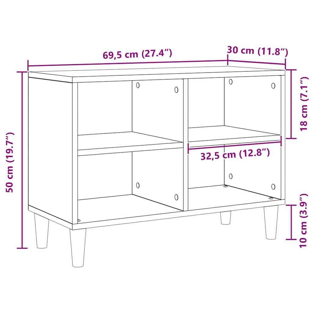 TV-Schränk 69,5 x 30 x 50 cm Altholz Holzwerkstoff