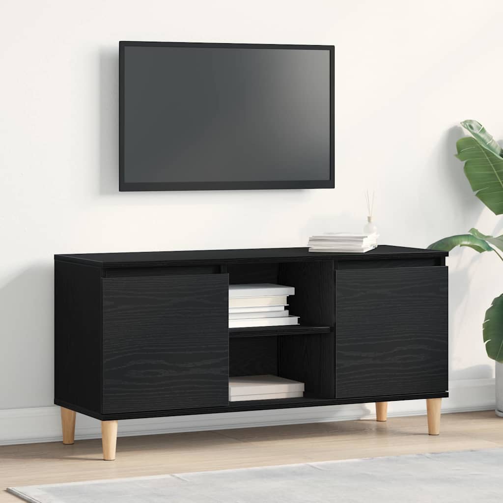 TV-Schränk 102 x 35 x 50 cm Schwarz Eichen-Optik Holzwerkstoff