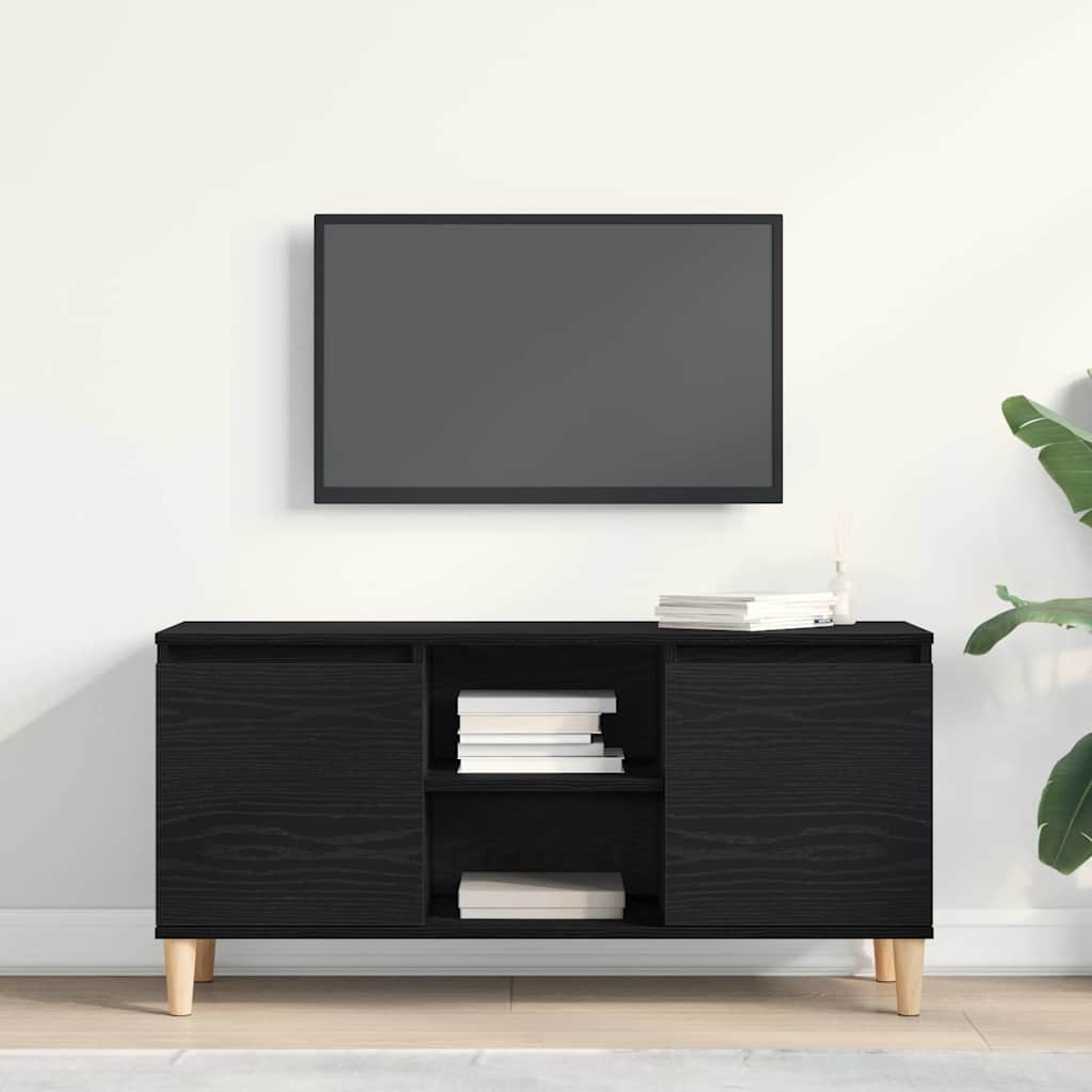 TV-Schränk 102 x 35 x 50 cm Schwarz Eichen-Optik Holzwerkstoff