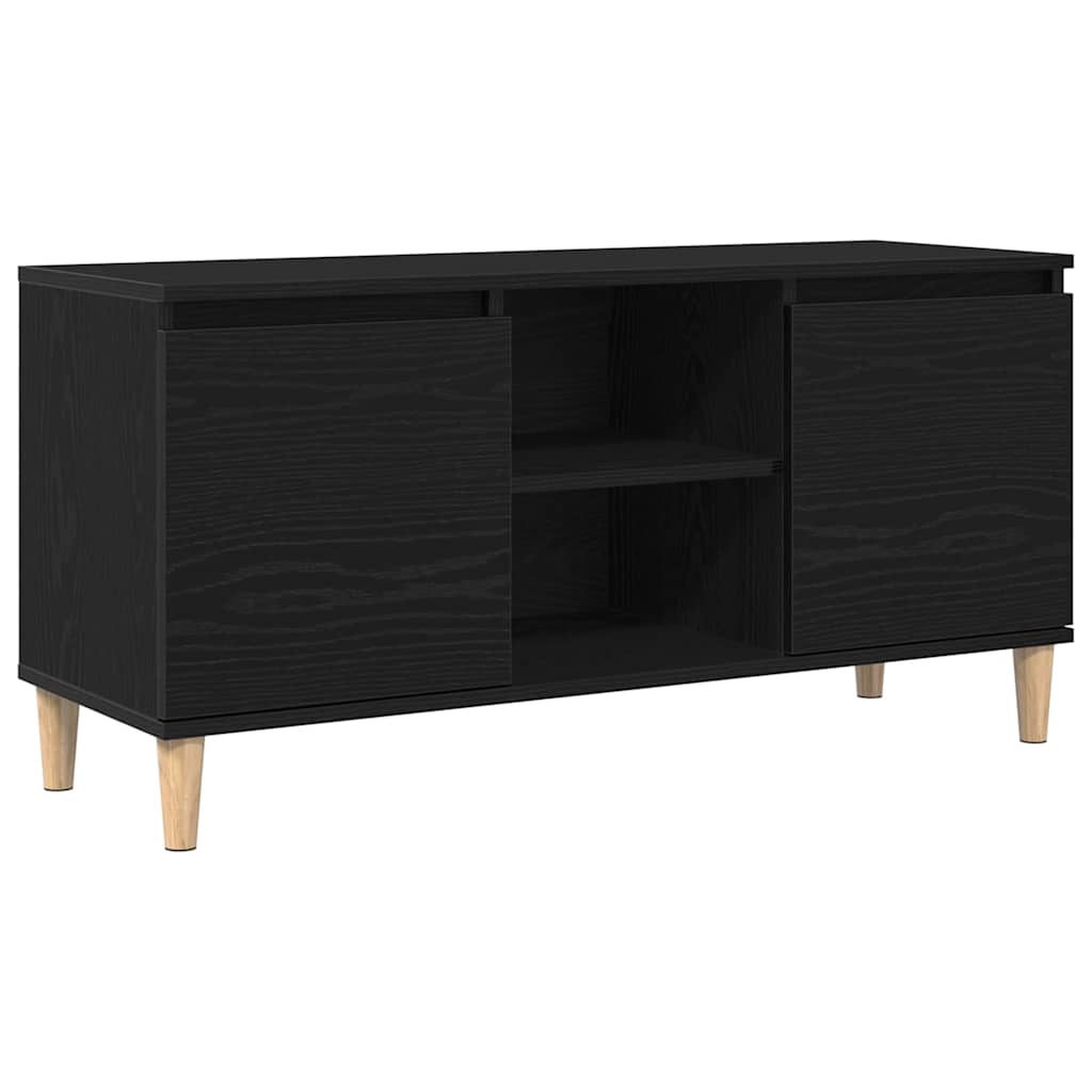 TV-Schränk 102 x 35 x 50 cm Schwarz Eichen-Optik Holzwerkstoff