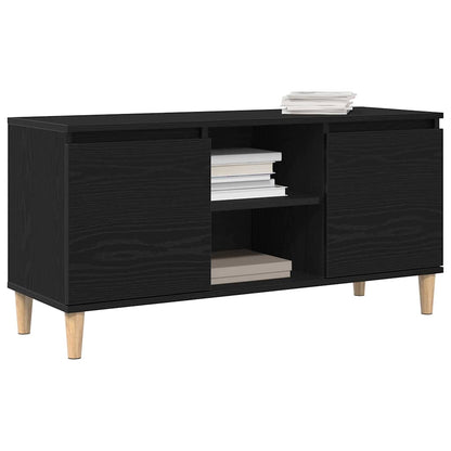 TV-Schränk 102 x 35 x 50 cm Schwarz Eichen-Optik Holzwerkstoff