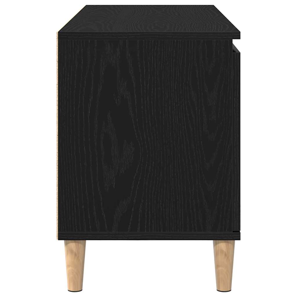 TV-Schränk 102 x 35 x 50 cm Schwarz Eichen-Optik Holzwerkstoff