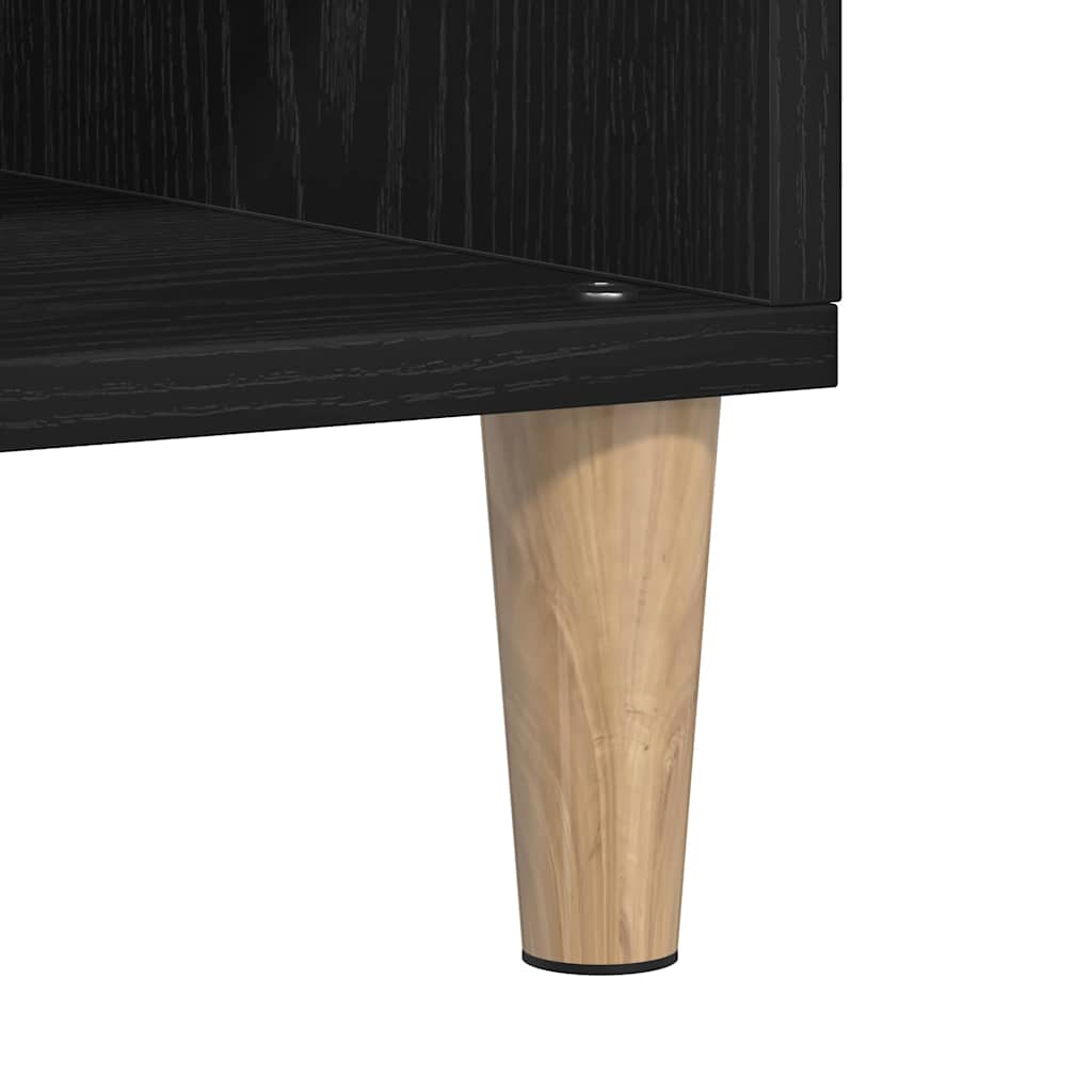 Sideboard 103,5 x 35 x 70 cm Holzwerkstoff Schwarz Eichen-Optik
