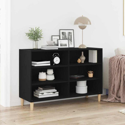 Sideboard 103,5 x 35 x 70 cm Holzwerkstoff Schwarz Eichen-Optik